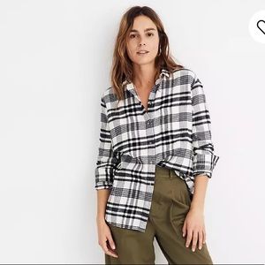 Madewell Flannel Oversized Ex-Boyfriend Shirt in Romana Plaid